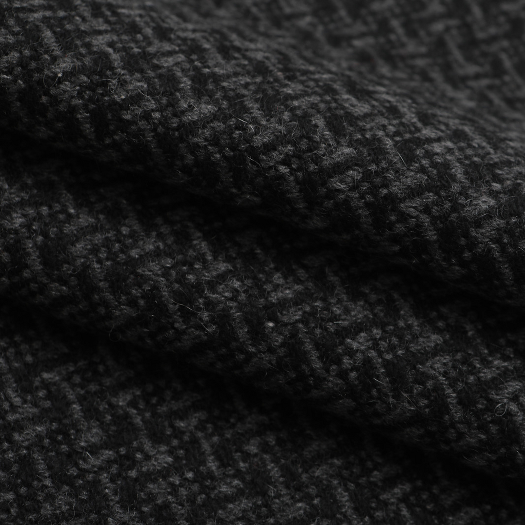 SLIM & SHORT FRINGED CASHMERE SCARF-Dark Grey